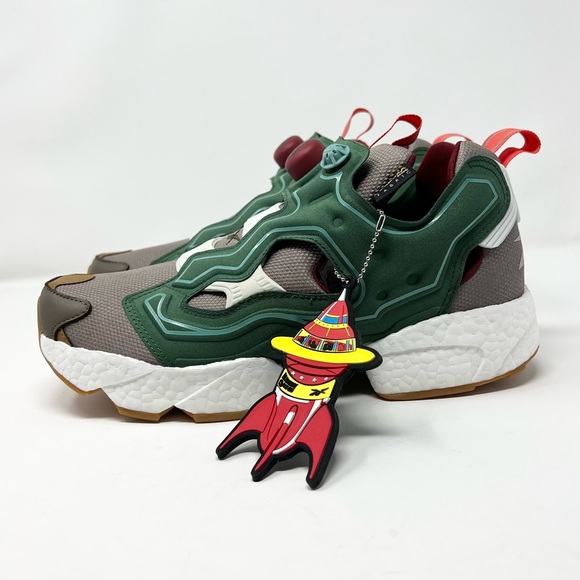 Reebok x adidas x BBC INSTAPUMP FURY BOOST GREEN Low Top Athletic Sneakers - Picture 3 of 15